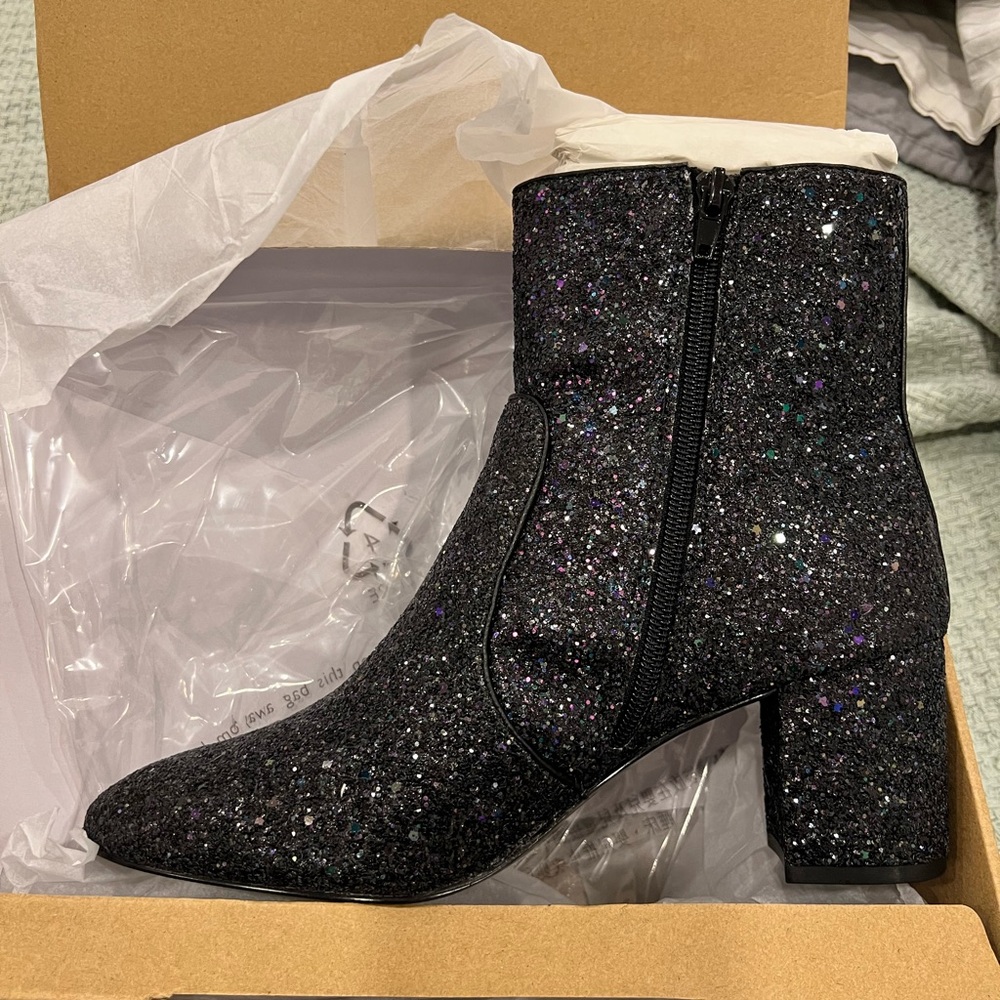 Glitter ankle boots